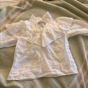 Frame Denim Kids White Ruffled Blouse